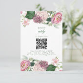 ロマンチックな水の色ピンクの花庭園の結婚式 エンクロージャーカード (スタンド正面)