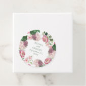 ロマンチックな水の色ピンクの花庭園の結婚式 フェイバータグ (インサイチュ)