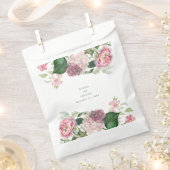 ロマンチックな水の色ピンクの花庭園の結婚式 フェイバーバッグ (クリップ留めされた状態)