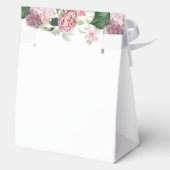 ロマンチックな水の色ピンクの花庭園の結婚式 フェイバーボックス (裏面)