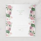 ロマンチックな水の色ピンクの花庭園の結婚式 プレイスカード (外部開封)