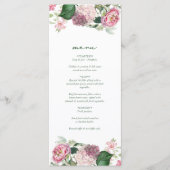 ロマンチックな水の色ピンクの花庭園の結婚式 メニュー (正面)