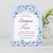 ロマンチックな水の色フローラ紫招待状 セーブザデート (スタンド正面)