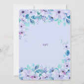 ロマンチックな水の色フローラ紫招待状 セーブザデート (裏面)