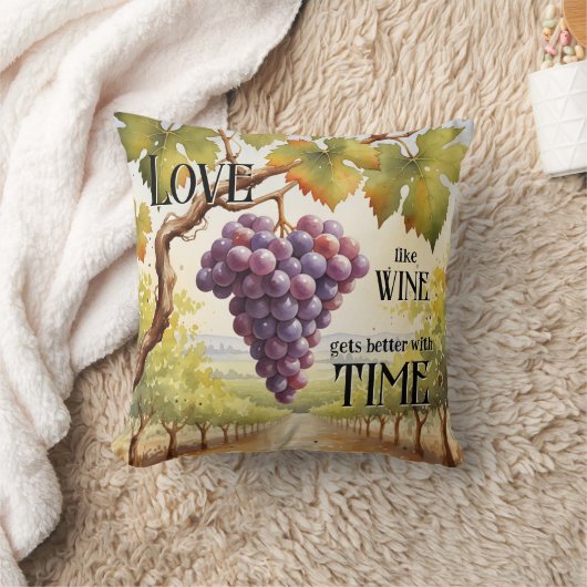 ロマンチックな水の色ブドウのワイン恋人 クッション (ブランケット)