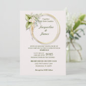 ロマンチックな水の色ホワイトローズ 招待状 (スタンド正面)