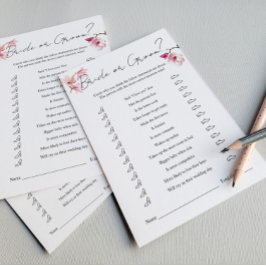 ロマンチックな水の色マグノリア花嫁または新郎ゲーム チラシ