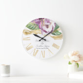 ロマンチックな水の色マグノリア ラージ壁時計 (ホーム)