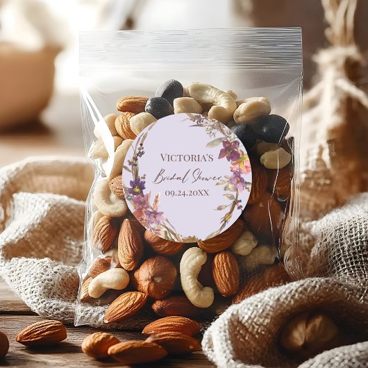 ロマンチックな水の色ワイルドフラワーブライダルシール ラウンドシール