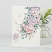 ロマンチックな水の色牡丹あじさい結婚の 招待状 (スタンド正面)