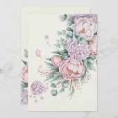 ロマンチックな水の色牡丹あじさい結婚の 招待状 (正面/裏面)
