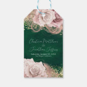ロマンチックな水の色結婚のバラオンエメラルドグリーン ギフトタグ (裏面)