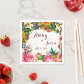 ロマンチックな水の色結婚の花 スタンダードカクテルナプキン (インサイチュ)