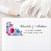 ロマンチックな水の色結婚フローラ差出人住所 ラベル (インサイチュ)