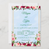 ロマンチックな水の色結婚式招待状 招待状 (正面)