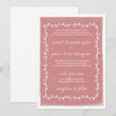 ロマンチックな水の色縁ど結婚式招待状 招待状 (正面/裏面)