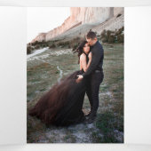 ロマンチックな水の色 | ボホ結婚の 三つ折り招待状 (内部中)