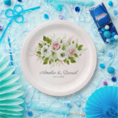 ロマンチックな水カラーバラフローラ ペーパープレート (パーティー)