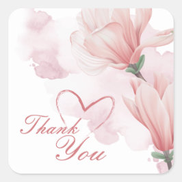 ロマンチックな水カラーフローラクラシックラウンドシール スクエアシール