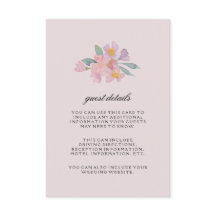 ロマンチックな水カラーフローラゲスト詳細カード