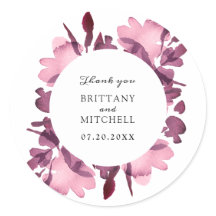 ロマンチックな水カラーフローラプラム結婚式の引き出物