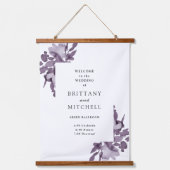 ロマンチックな水カラーフローラ結婚アメジスト 吊り下げ型タペストリー (正面)