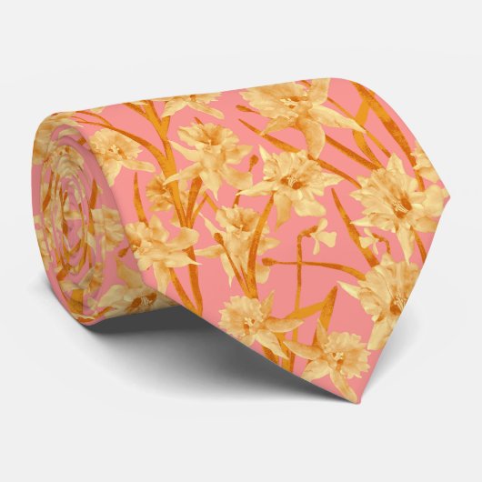 ロマンチックな水仙 ネクタイ (ロール)