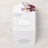 ロマンチックな水彩のスミレ オールインワン招待状 (外側)