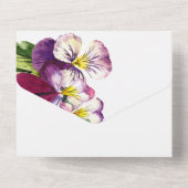 ロマンチックな水彩のスミレ オールインワン招待状 (裏面)