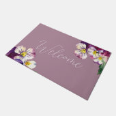 ロマンチックな水彩のスミレ ドアマット (アングル)