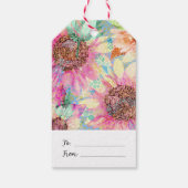 ロマンチックな水彩ひまわり模様 ギフトタグ (裏面)