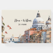 ロマンチックな水彩イタリアン タイル パターン ゲストブック (裏面)