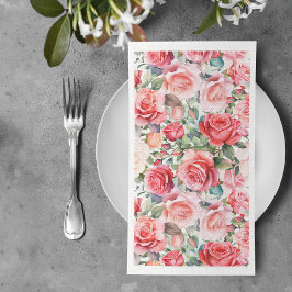 ロマンチックな水彩ピンクのローズパターン