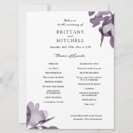 ロマンチックな水彩フローラアメジストプログラム 招待状