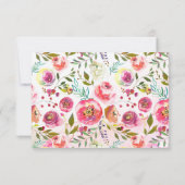 ロマンチックな水彩フローラRSVPカード 出欠カード (裏面)