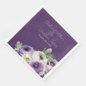 ロマンチックな水彩ラナンキュラス（紫背景） (コーナー)