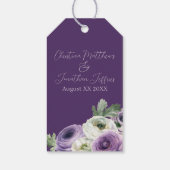 ロマンチックな水彩ラナンキュラス（紫背景） ギフトタグ (裏面)