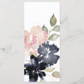 ロマンチックな水彩海軍花模様結婚ズの式典 プログラム (裏面)