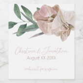 ロマンチックな水彩画のハートのワインボトルラベル ワインラベル (シングルラベル)