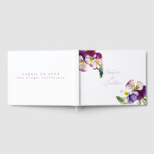 ロマンチックな水彩画のバイオレット ゲストブック (全面)