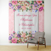 ロマンチックな水彩画のバラのウェディング タペストリー (インサイチュ)