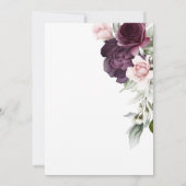 ロマンチックな水彩画のバラのボタニカル ブライダルシャワー 招待状 (裏面)