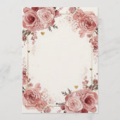 ロマンチックな水彩画のバレンタインデーのランチ招待状 招待状 (裏面)