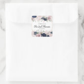ロマンチックな水彩画のピンクのバラ ブライダルシャワーのお favors スクエアシール (バッグ)