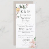 ロマンチックな水彩画の桜のウェディングメニュー メニュー (正面/裏面)