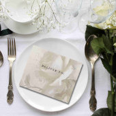 ロマンチックな水彩画の白いバラのQRコード オールインワン招待状