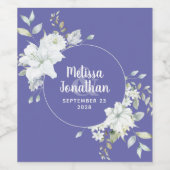 ロマンチックな水彩画の白い花のウェディングカスタム ワインラベル (シングルラベル)