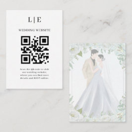 ロマンチックな水彩画の結婚式の招待状 エンクロージャーカード