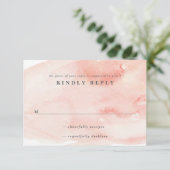 ロマンチックな水彩画の結婚式招待状の応答カード 招待状 (スタンド正面)