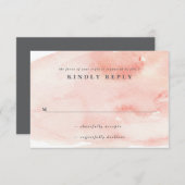 ロマンチックな水彩画の結婚式招待状の応答カード 招待状 (正面/裏面)